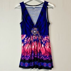 VENUS Multicolor Sleeveless Blouse with Embellishment